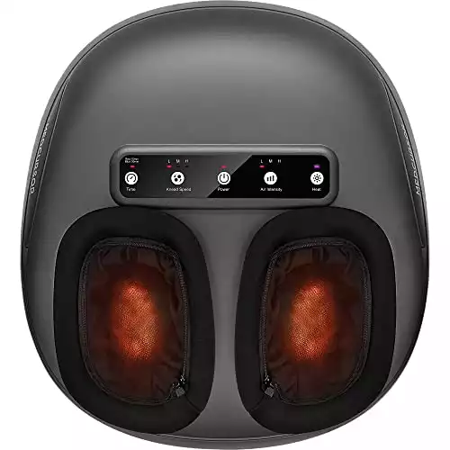 Medcursor Shiatsu Foot Massager Machine with Heat, Deep Kneading Massage, Multi-Level Settings, Electric Muscle Roller Feet Massager for Home or Office Use