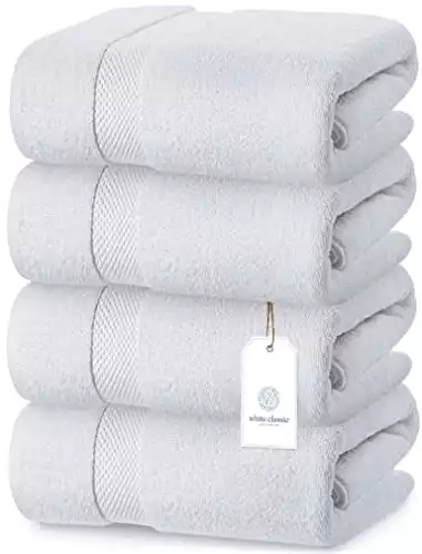 Luxury White Bath Towels Extra Large 100% Soft Cotton
